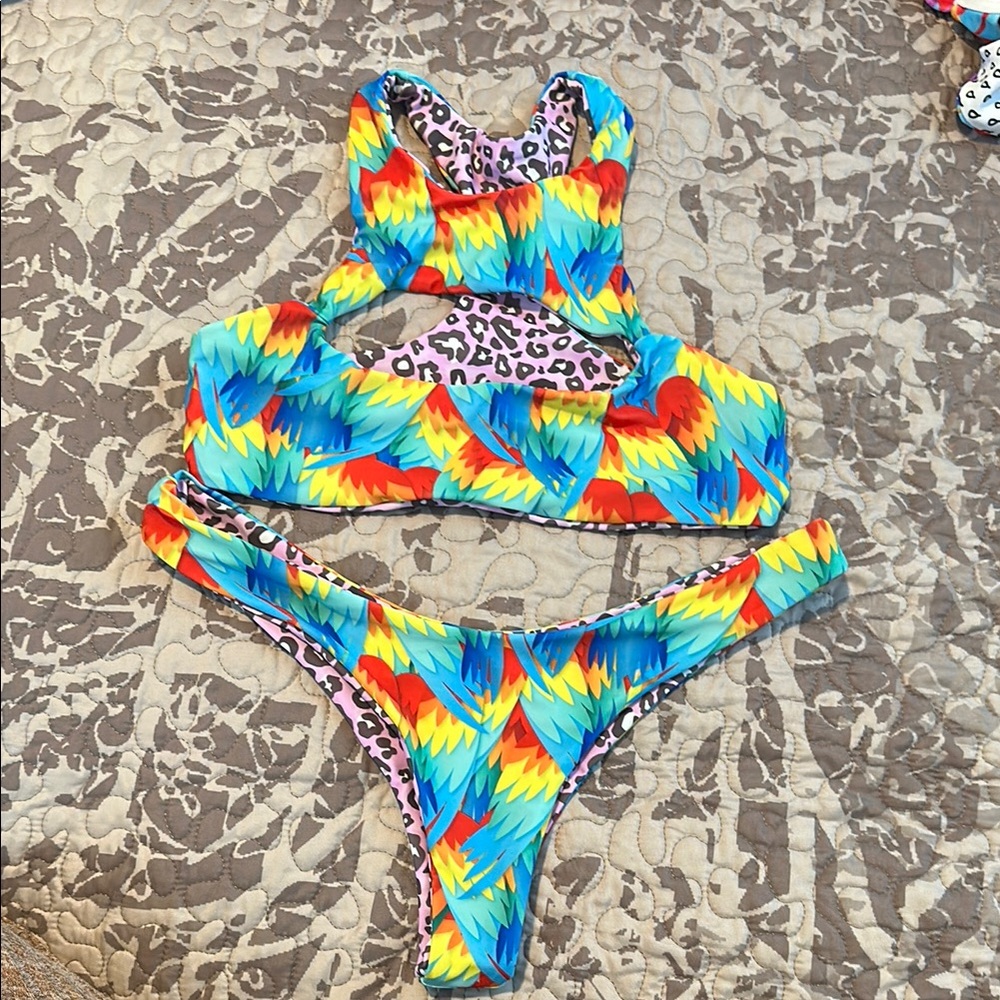 MOANA Parrot x Cheetah Swimwear Set